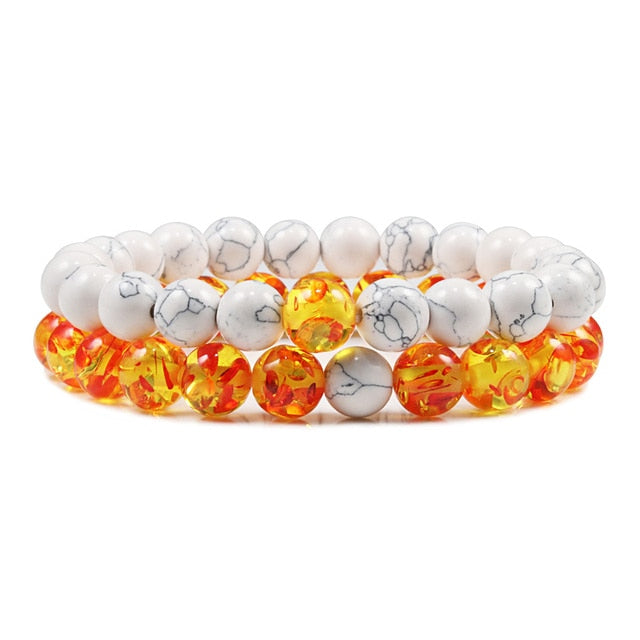1-2PCS Beaded Bracelets Bangles Set