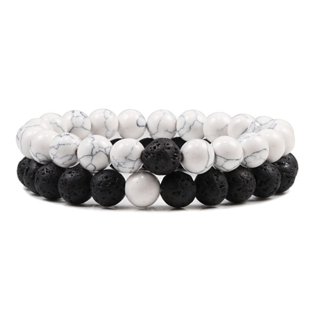 1-2PCS Beaded Bracelets Bangles Set