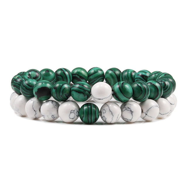 1-2PCS Beaded Bracelets Bangles Set
