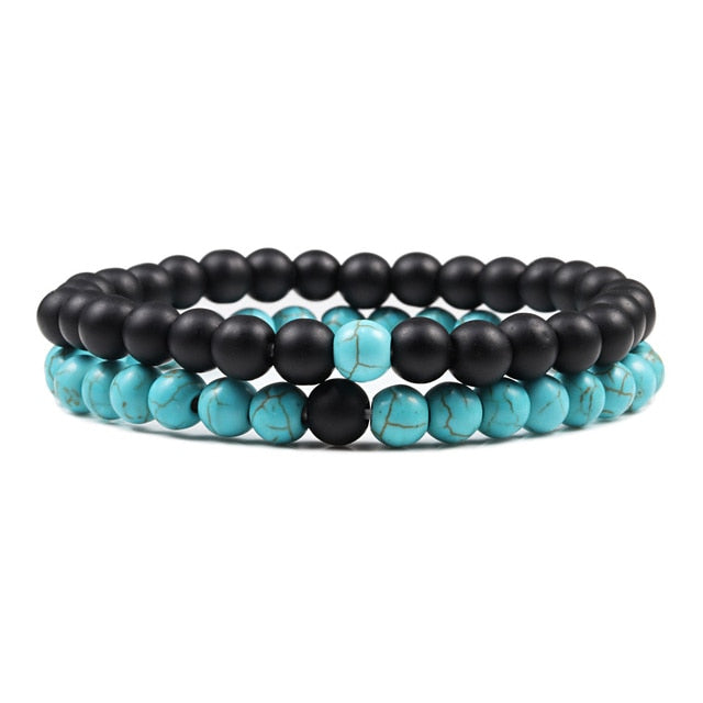 1-2PCS Beaded Bracelets Bangles Set