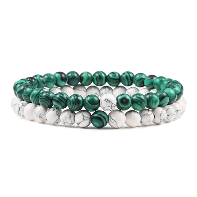 1-2PCS Beaded Bracelets Bangles Set