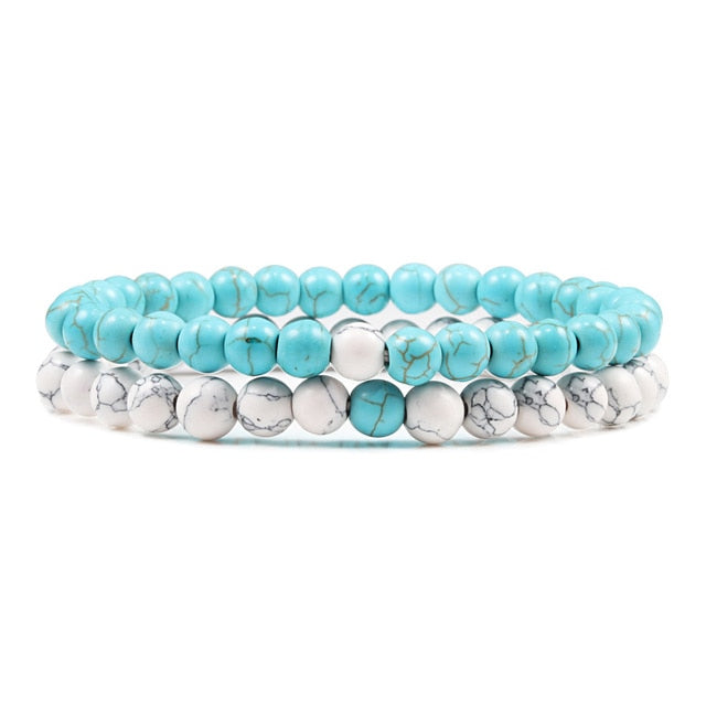 1-2PCS Beaded Bracelets Bangles Set