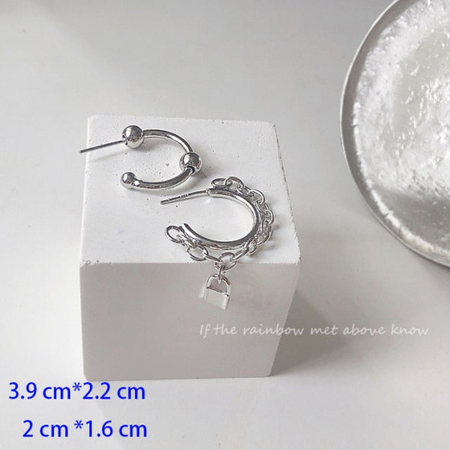 New Korean Metal Round Hoop Earrings