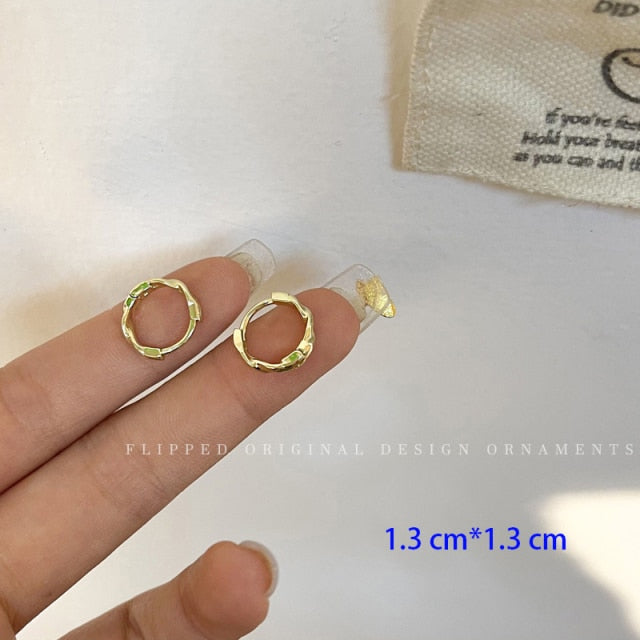 New Korean Metal Round Hoop Earrings