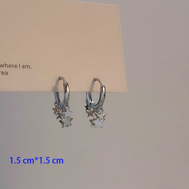 New Korean Metal Round Hoop Earrings