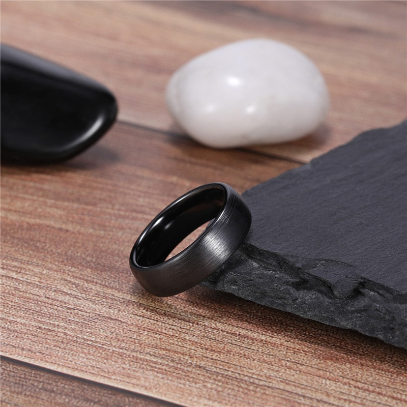 Ceramic Brushed Black Ring