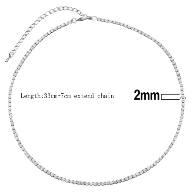 CZ Shiny Waterdrop Choker Drop Charm Necklaces
