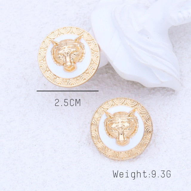 Trendy Lion Head Dangle Earring Metal Big Dangle Drop Earring