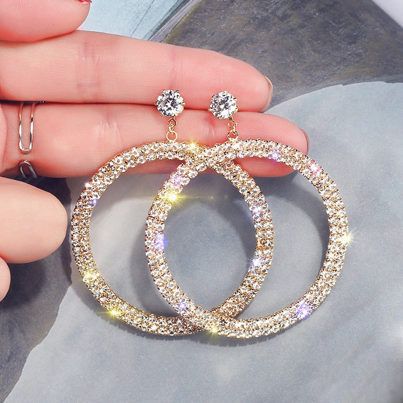 New Luxury Cubic Zirconia Pendant Earrings Woman