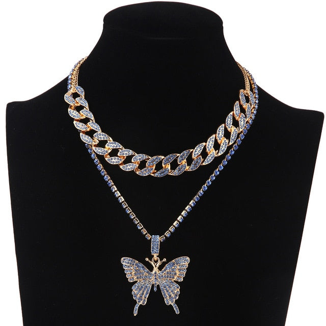 Glam Butterfly Necklace Set