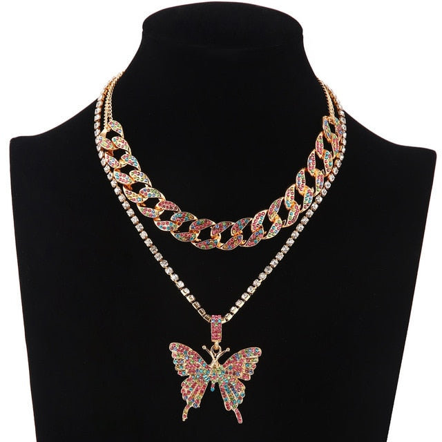 Glam Butterfly Necklace Set