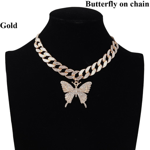 Glam Butterfly Necklace Set