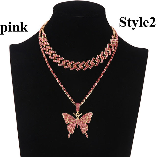 Glam Butterfly Necklace Set