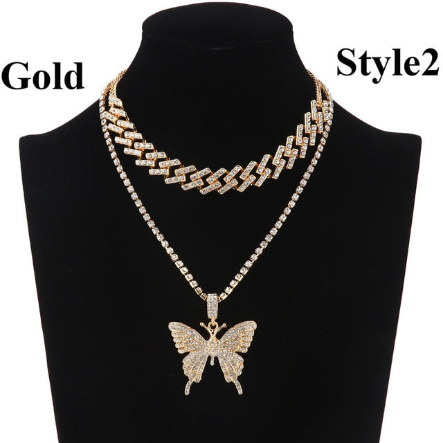 Glam Butterfly Necklace Set