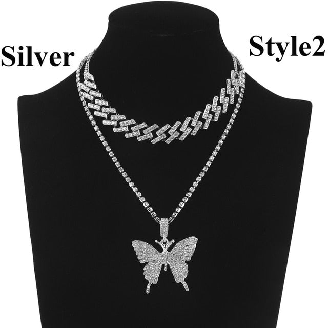 Glam Butterfly Necklace Set