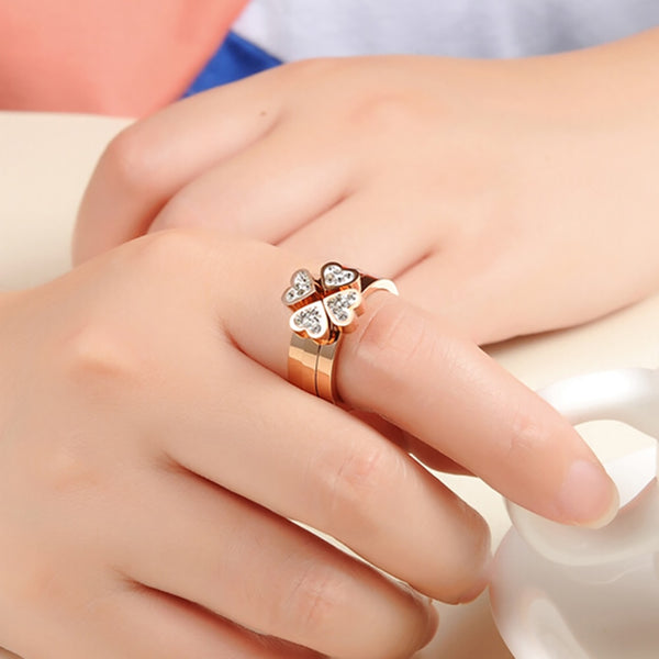 316L Stainless Steel Jewelry Unique 3in1 Heart Rings For Women