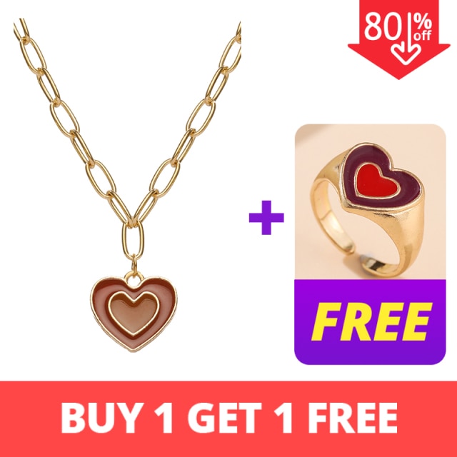 INS Style Colorful Yin Yang Mushroom Pendant Necklace
