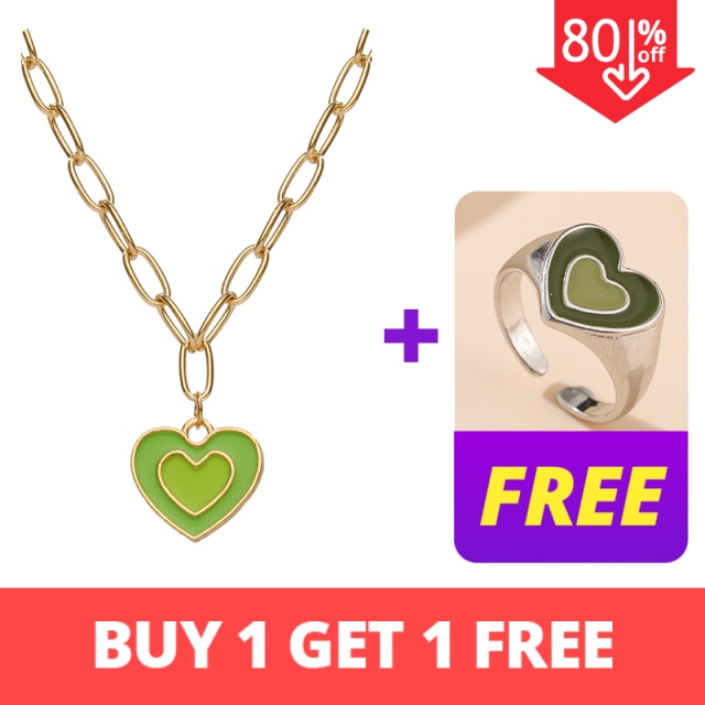 INS Style Colorful Yin Yang Mushroom Pendant Necklace