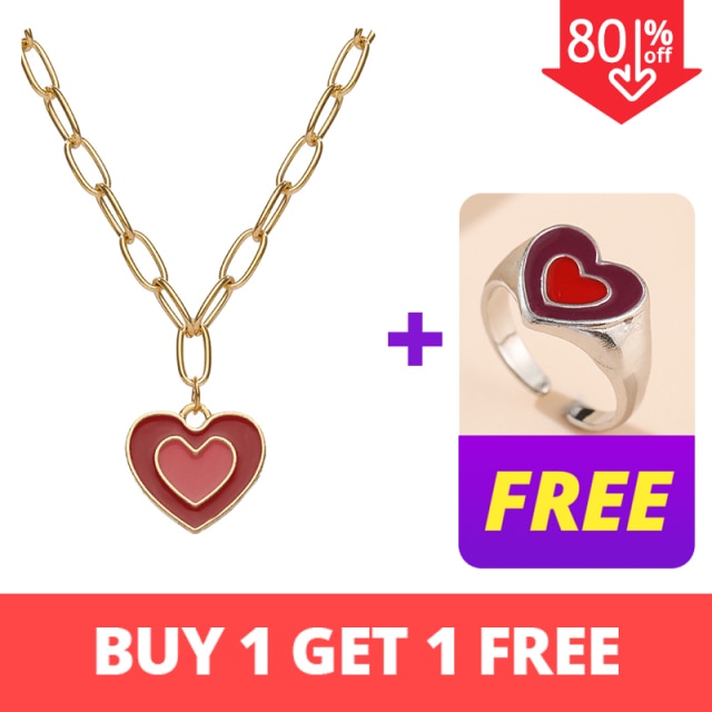 INS Style Colorful Yin Yang Mushroom Pendant Necklace