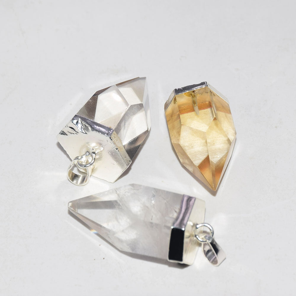 Natural Stone Bullet Pendant