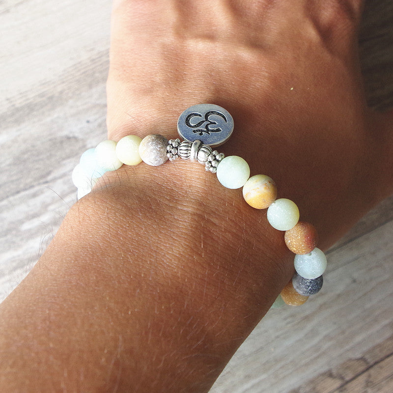 Matte Amazonite Stone Strand Bracelet