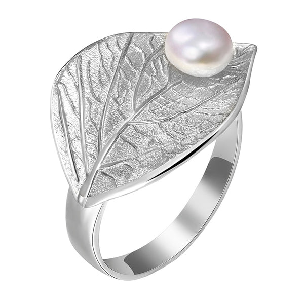 925 Sterling Silver Natural Pearl Handmade Designer Fine Jewelry Creative Open Ring