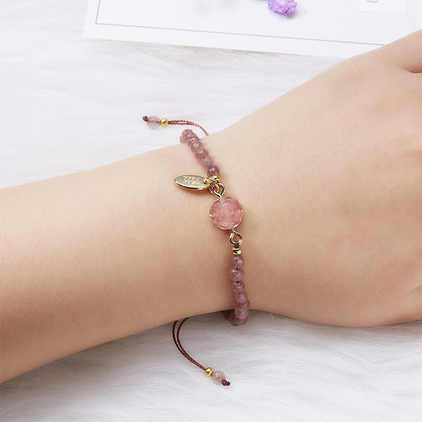 Pulseras de piedra natural para mujer Pulsera de cadena de cuerda