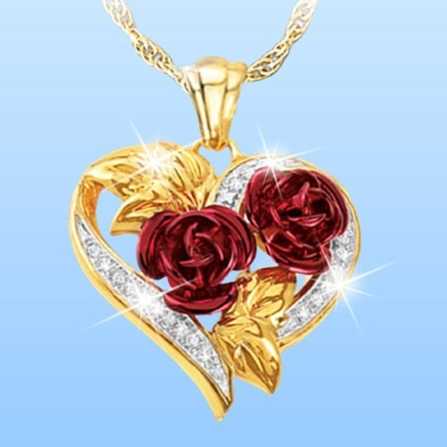 Fashion Women's Jewelry Rose Flower  Engagement Wedding set