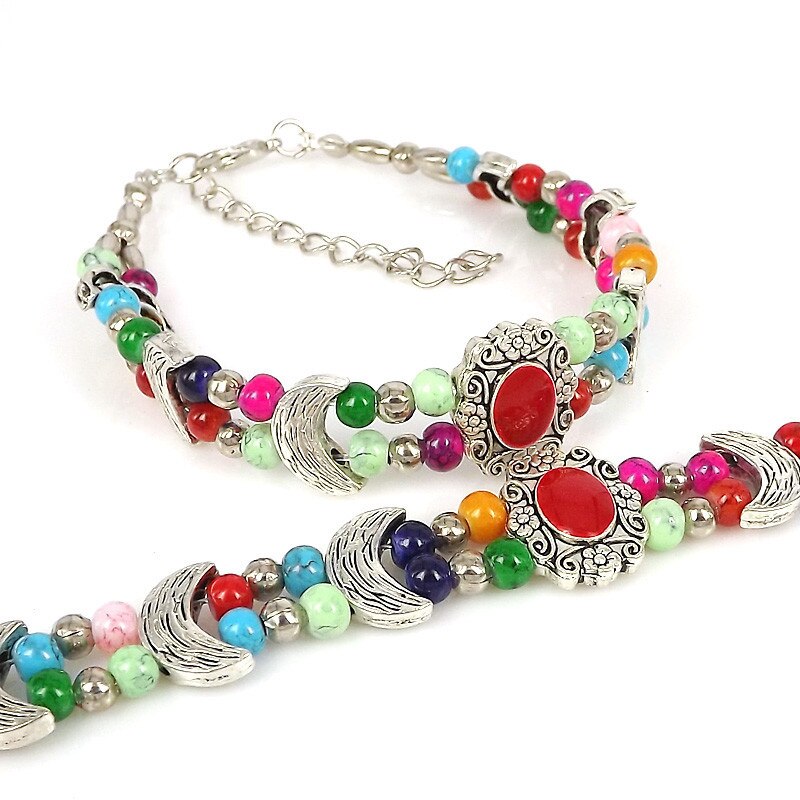 Tibet Vintage DIY Flower Bracelet Woman