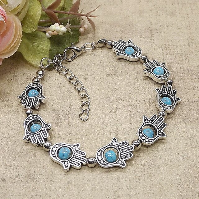 Tibet Vintage DIY Flower Bracelet Woman