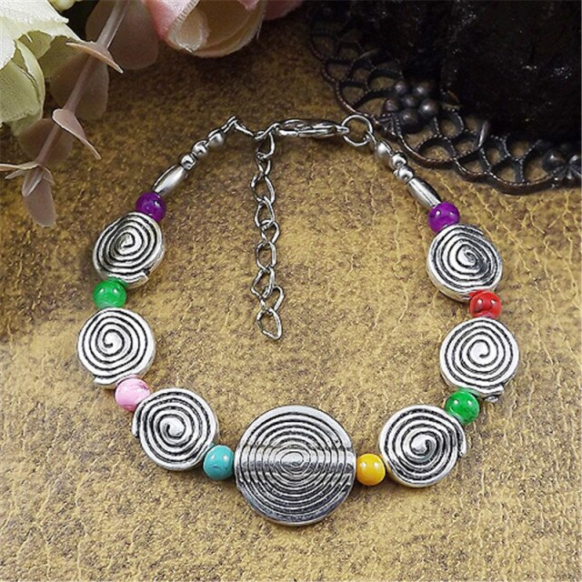 Tibet Vintage DIY Flower Bracelet Woman
