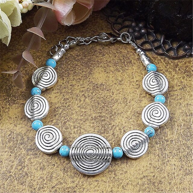 Tibet Vintage DIY Flower Bracelet Woman