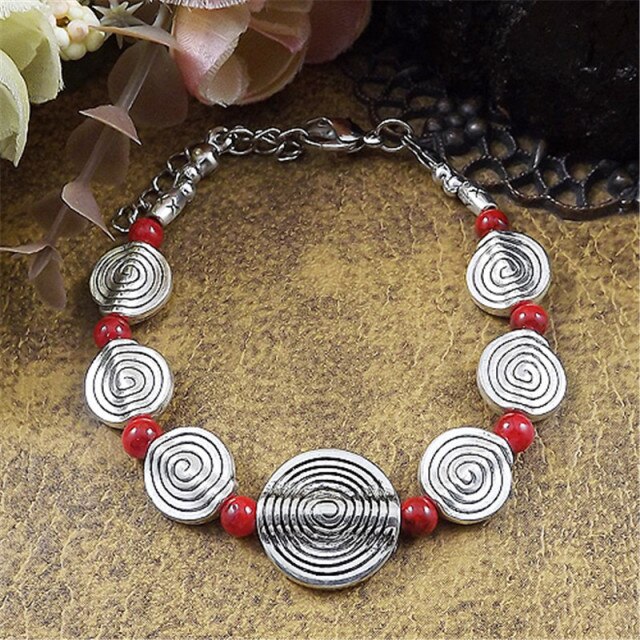 Tibet Vintage DIY Flower Bracelet Woman