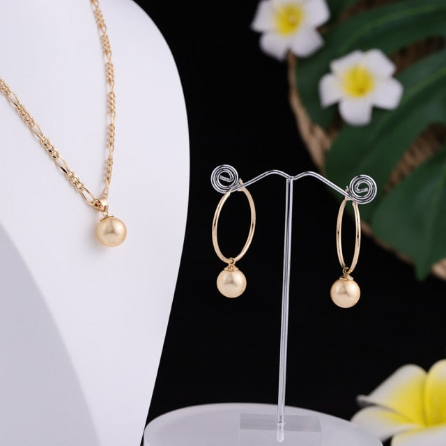 Fashion Figaro Chain Pendant Necklace New Design Earring Jewelery Set