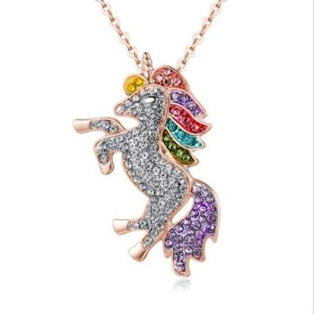 Luxury Crystal Unicorn Rings Necklace Bracelet Earrings Jewelry Set
