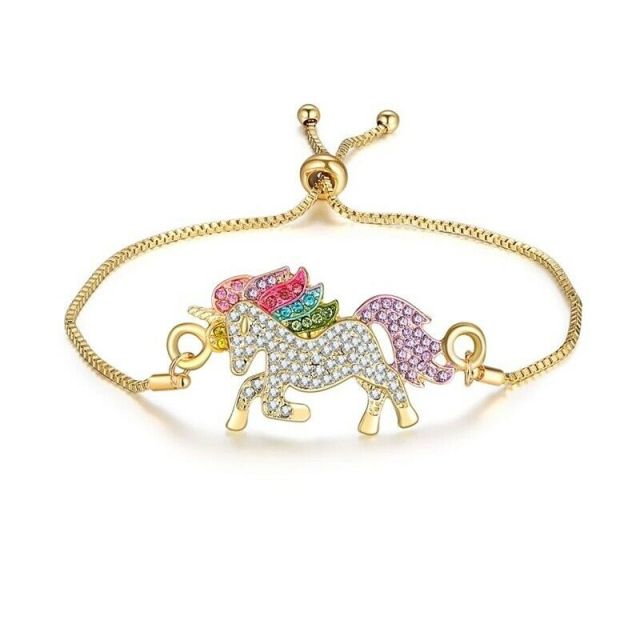 Luxury Crystal Unicorn Rings Necklace Bracelet Earrings Jewelry Set