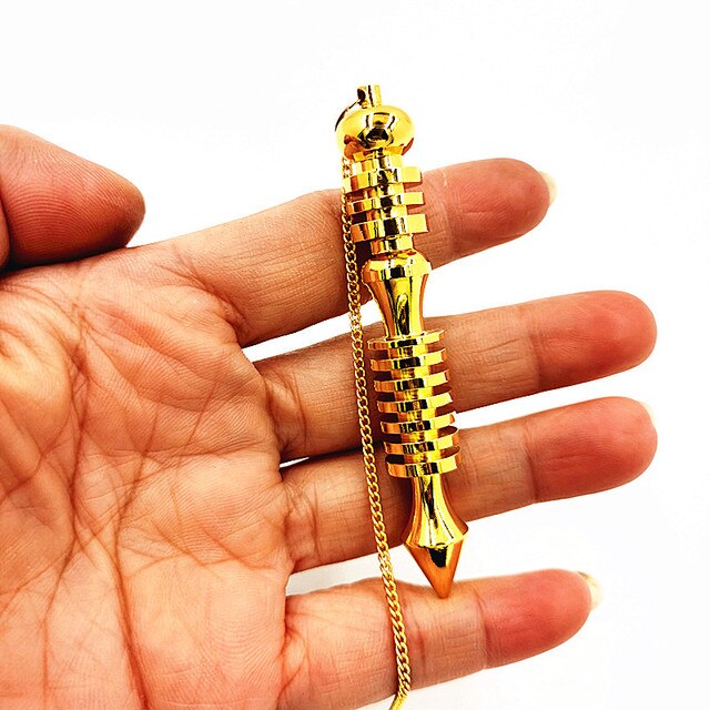 Natural brass Pendulum Pendant-Gold-color Chain Amulet