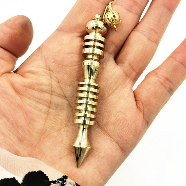 Natural brass Pendulum Pendant-Gold-color Chain Amulet