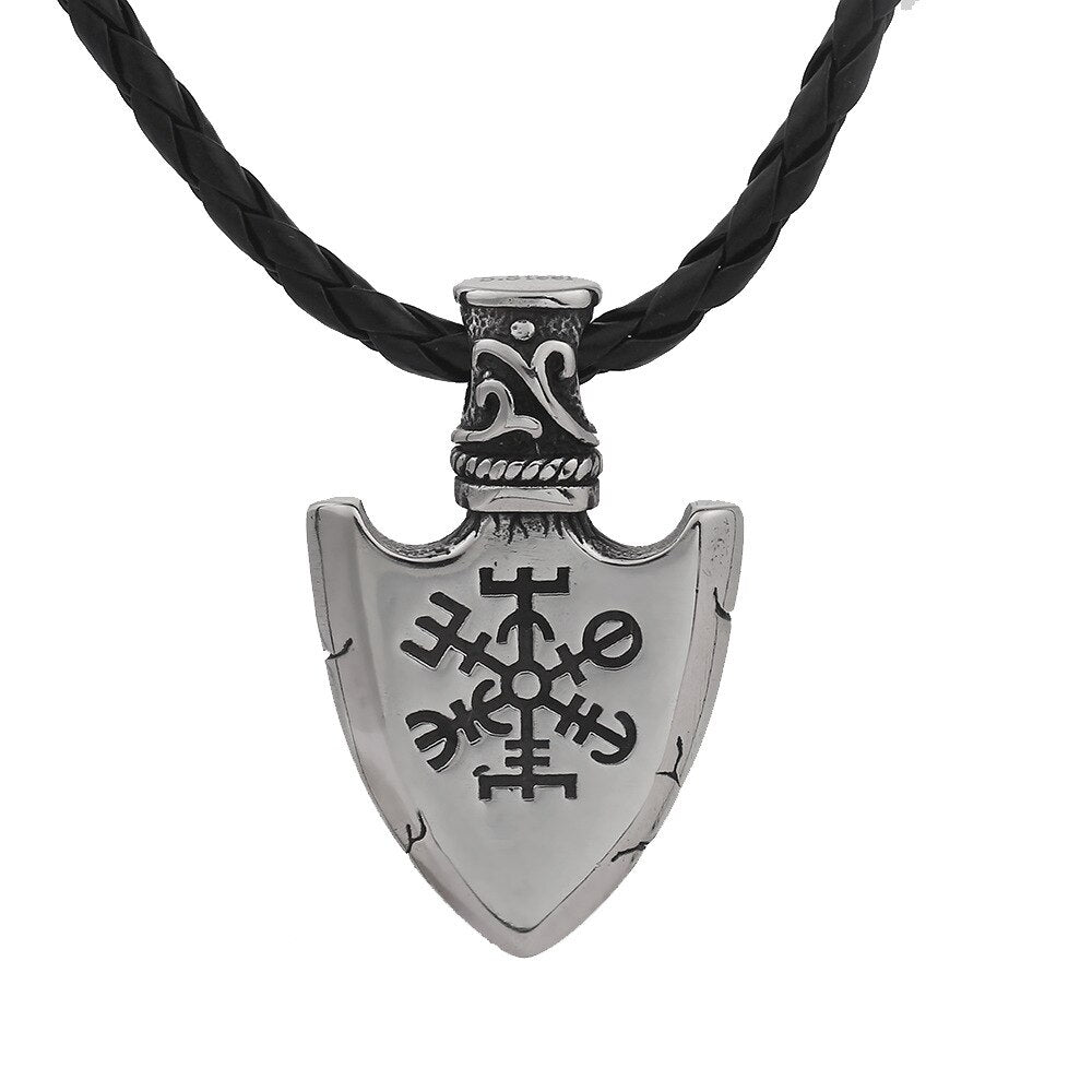Stainless Steel Viking Shield Necklace
