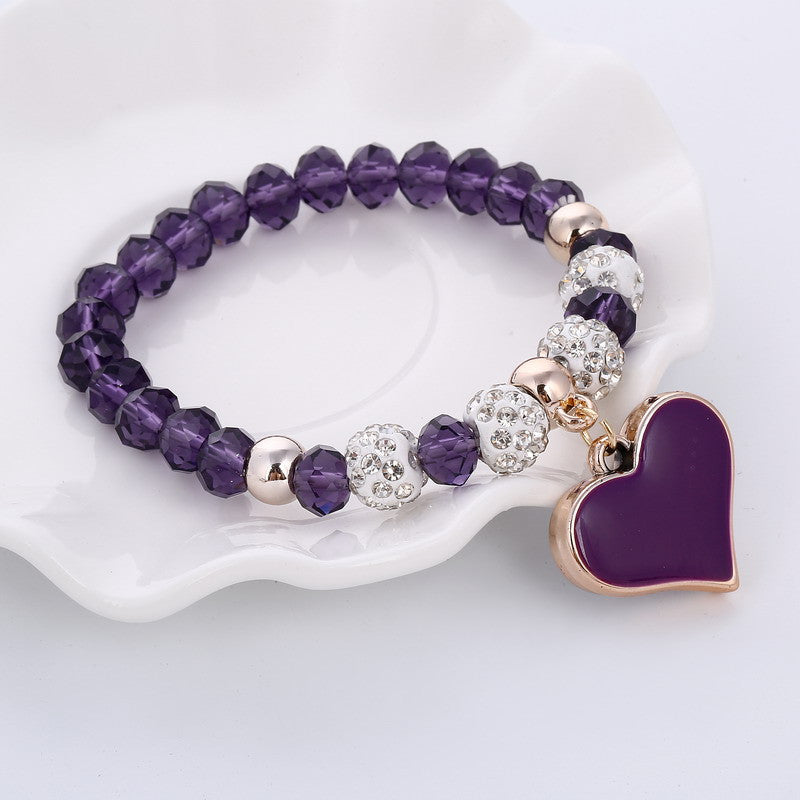 Crystal Butterful Bracelet & Bangle Elastic Heart Bracelets