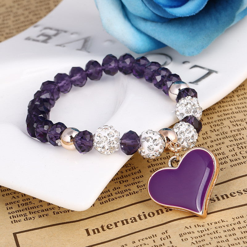Crystal Butterful Bracelet & Bangle Elastic Heart Bracelets