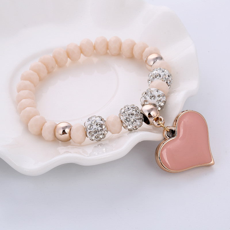 Crystal Butterful Bracelet & Bangle Elastic Heart Bracelets
