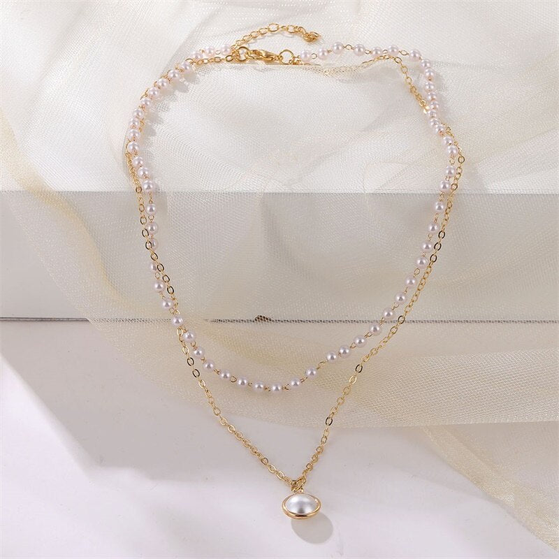 New Double Layer Chain Gold Color Choker Necklace