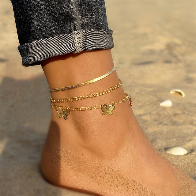 Stainless Steel Anklets For Women Beach Foot Jewelry Leg Chain Ankle