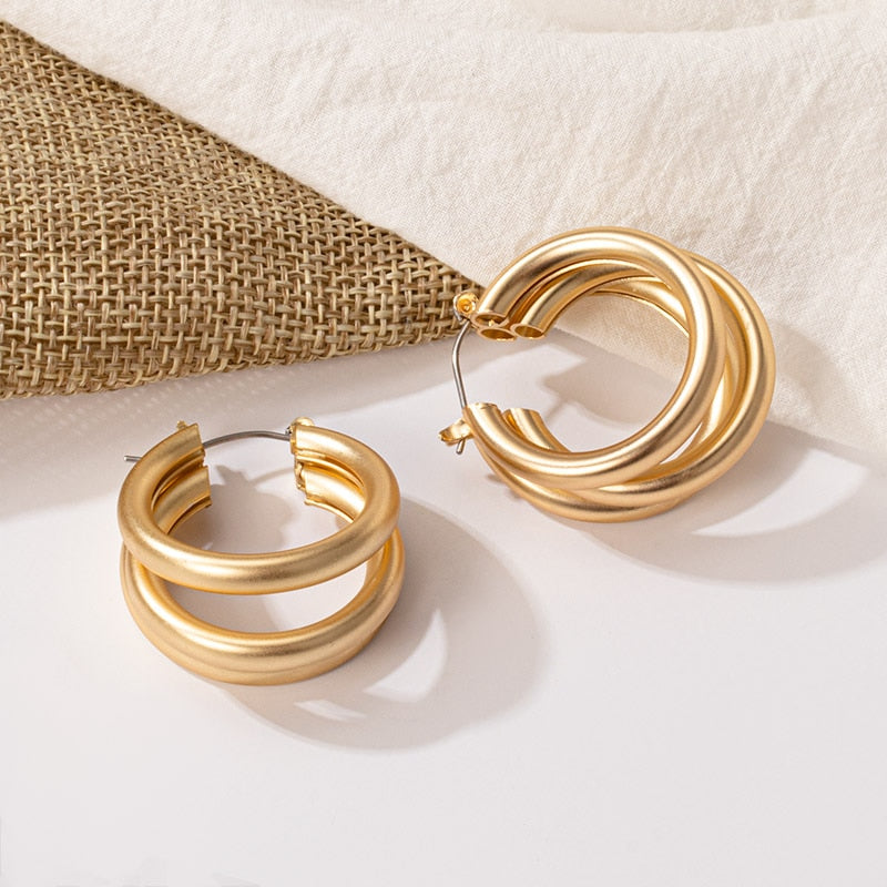 New Fashion Gold Color Metal Drop Earrings