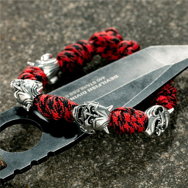 Pulseras de cuerda de supervivencia ajustables de demonio