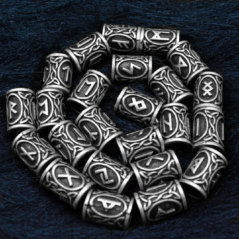Viking Beard Accessories Runes Tube Spacer 6mm Hole Beads Charms