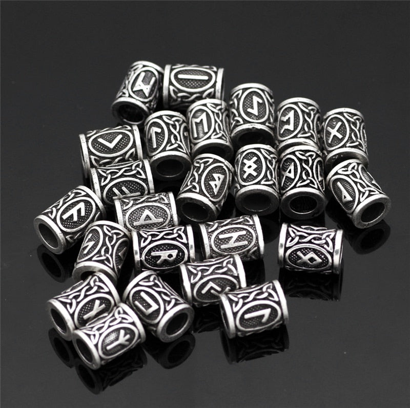 Viking Beard Accessories Runes Tube Spacer 6mm Hole Beads Charms