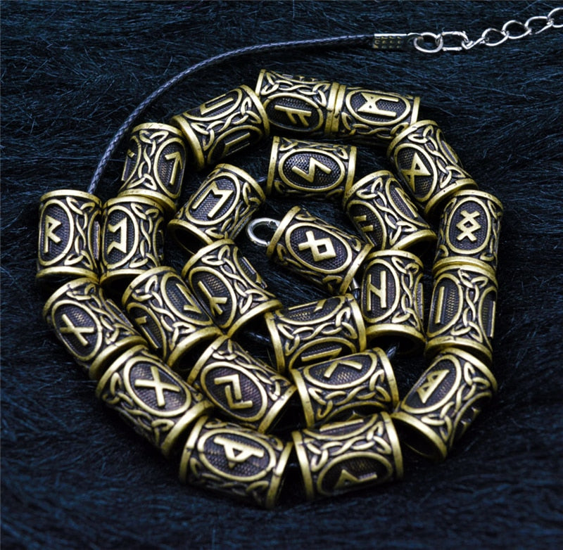 Viking Beard Accessories Runes Tube Spacer 6mm Hole Beads Charms