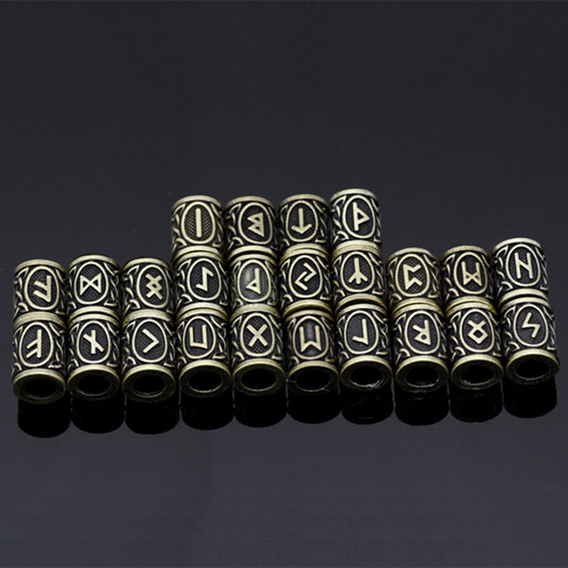 Viking Beard Accessories Runes Tube Spacer 6mm Hole Beads Charms